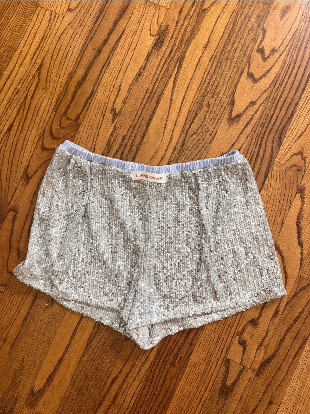 Hand Over Silver Sequin Women’s Shorts